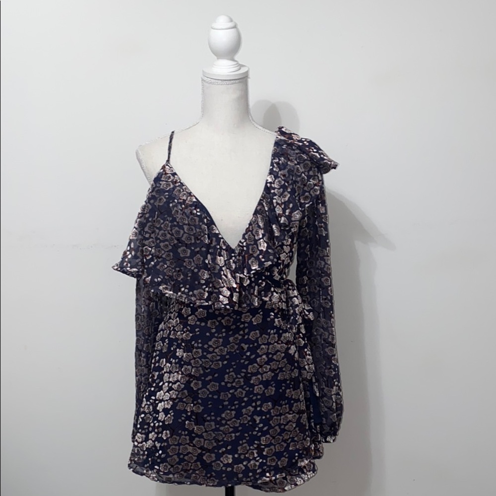 Floral One-Shoulder Mini Dress